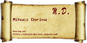 Mihucz Dorina névjegykártya